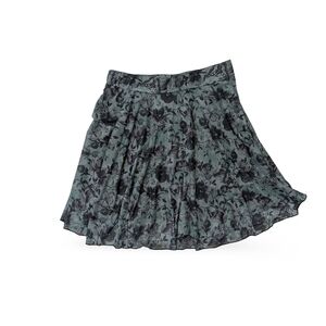 NWT Romwe Butterfly Floral Mesh Mini Skirt Sage Green L